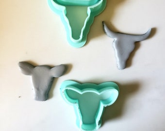 BULL SKULL and COW Clay Cutter- Polymer clay cutter