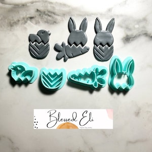 Easter Polymer clay, Egg/Bunny, Egg/Chick, Bunny/Carrot 2pc/4pc set