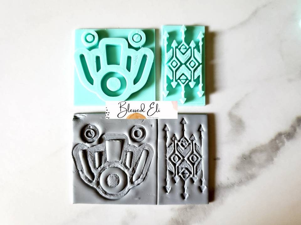 TRIBAL/AZTEC Pattern Tile- Polymer Clay Tile - Etsy UK