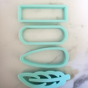 Barrette Clay Cutters- Polymer Clay Cutters - Veer - Rechthoek - Afgeronde rechthoek - Puntige ovaal