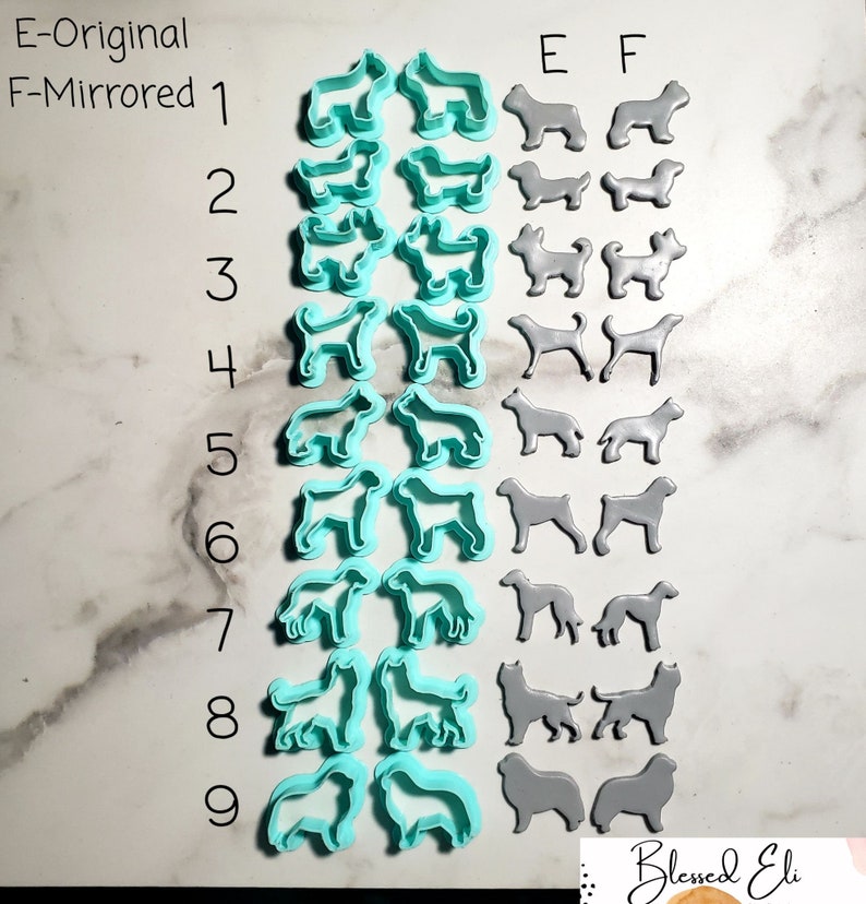 Dog Breed Outline Polymer Clay Cutters- Lab, Pomeranian, Shepard, Bully ...
