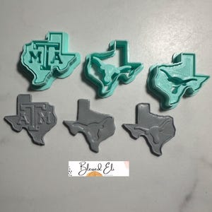 TEXAS LONGHORN, A&M- Polymer Clay Cutter- Texas Outline- Longhorn cutout