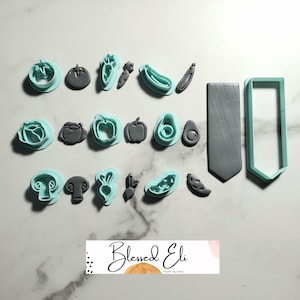 Veggie Stand/Garden polymer clay cutters; Tomato, carrot, zucchini/squash, lettuce/cabbage, pepper, avocado, mushroom, radish/beet, cucumber