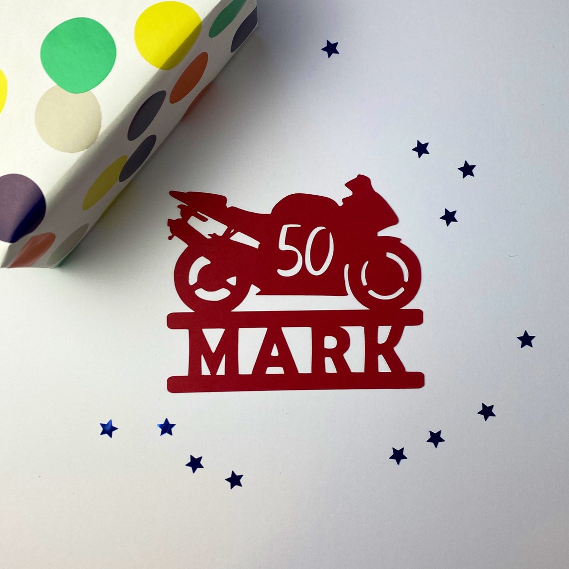 Personalised Motorbike Cake Topper Choice of Colours - Etsy