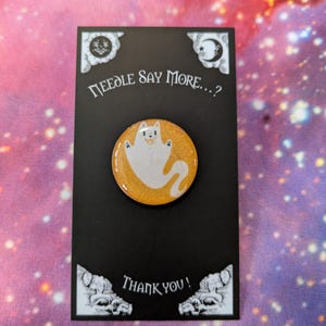 Cat Ghost - Halloween - Needle Minder - for cross stitch, embroidery