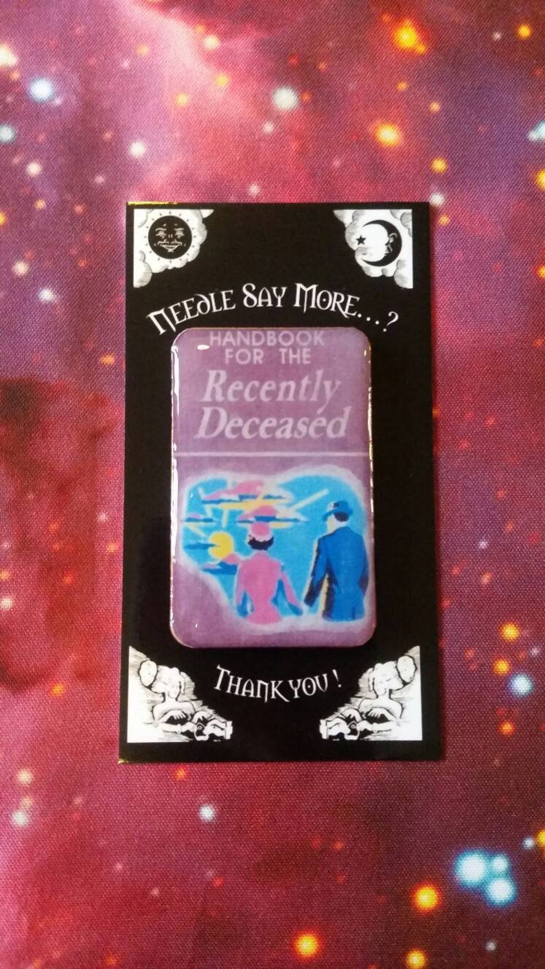 Needle Minder for cross stitch Handbook for the Recently Deceased Beetlejuice embroidery