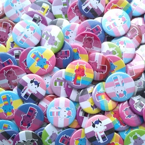 LGBTQ+ Dragon Button Badges | Cute LGBT Badges | Rainbow/Lesbian/Transgender/Bisexual/Pansexual/Asexual/Non-Binary