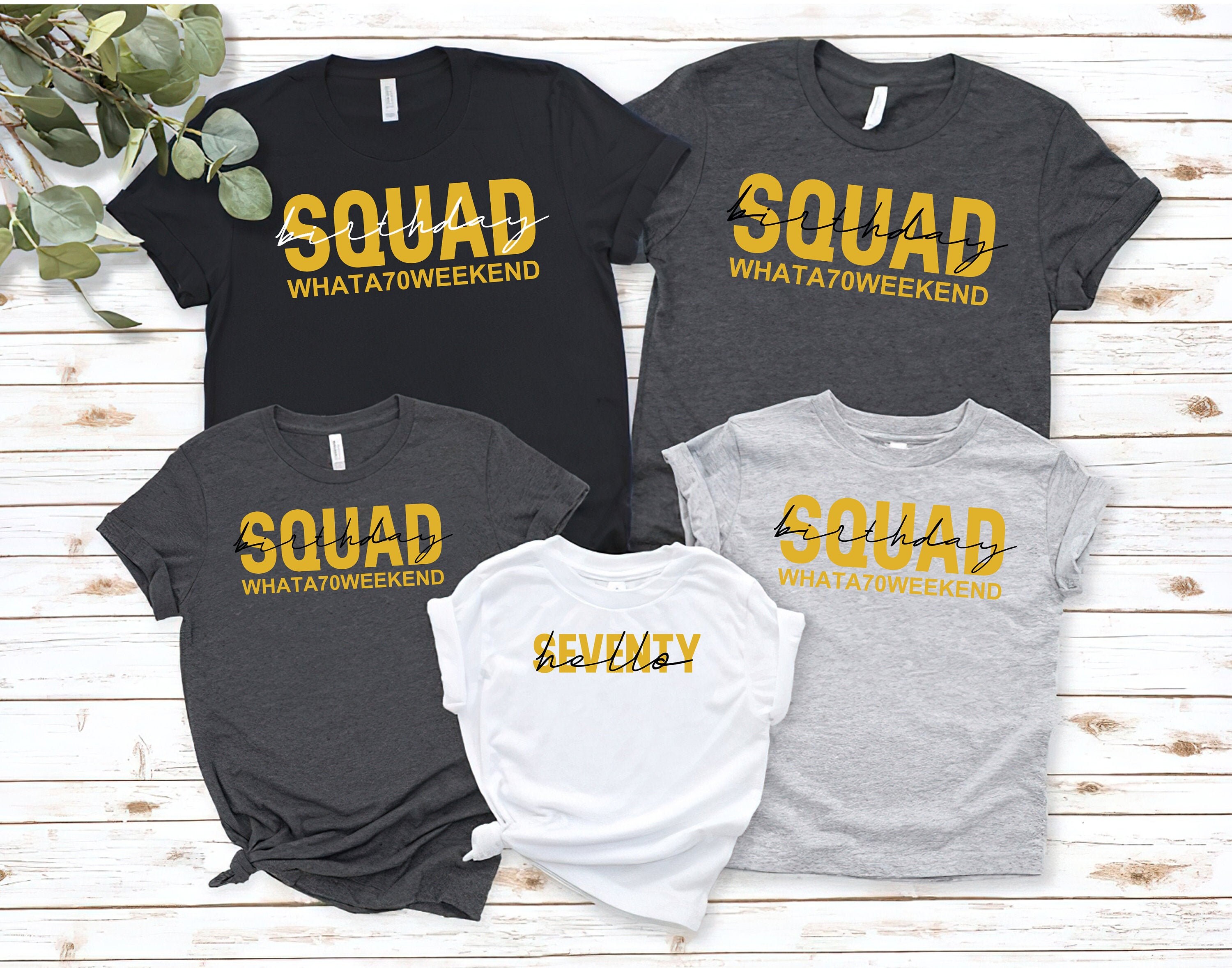 Hello Seventy Birthday Squad Shirt Funny 70th Birthday Shirt Etsy