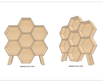 Planos de estanterías Honeycomb Cubby