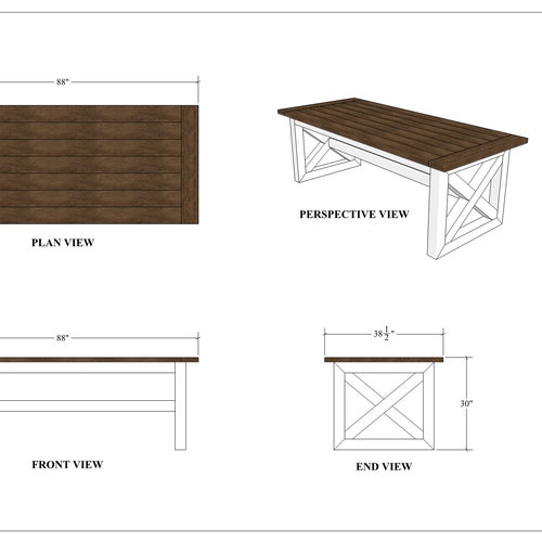 Build Plans for Modern Solid Wood Dining Table DIY Etsy