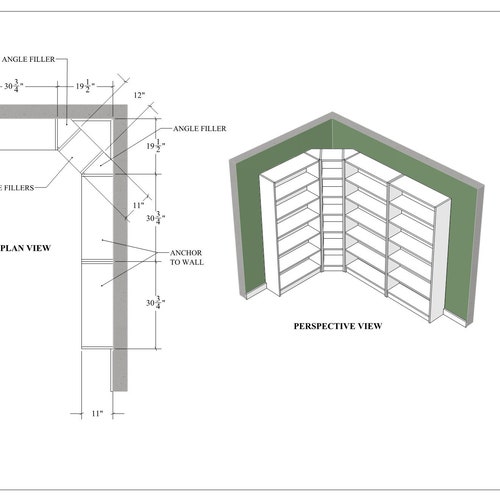 Corner Bookcase Plans Etsy