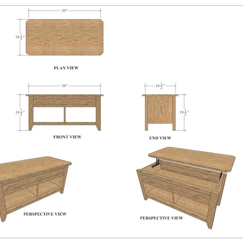 Lift Top Coffee Table Plans Etsy