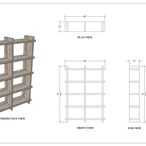 Farmhouse Open Bookcase Plans Etsy