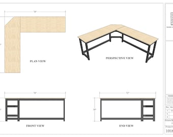 Large L-Shaped Office Desk Plans