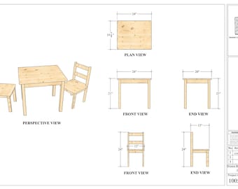 Planos de mesas y sillas para niños
