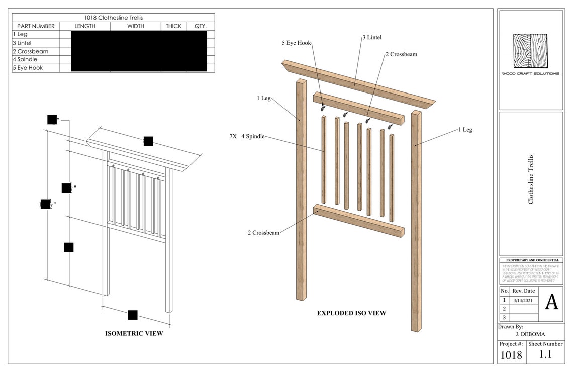 Clothesline Trellis Plans Etsy