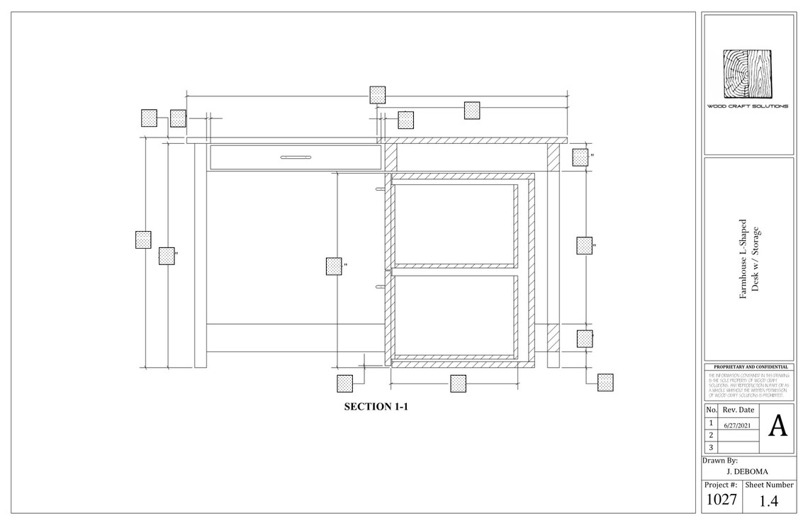 Farmhouse Lshaped Desk Storage Plans Etsy