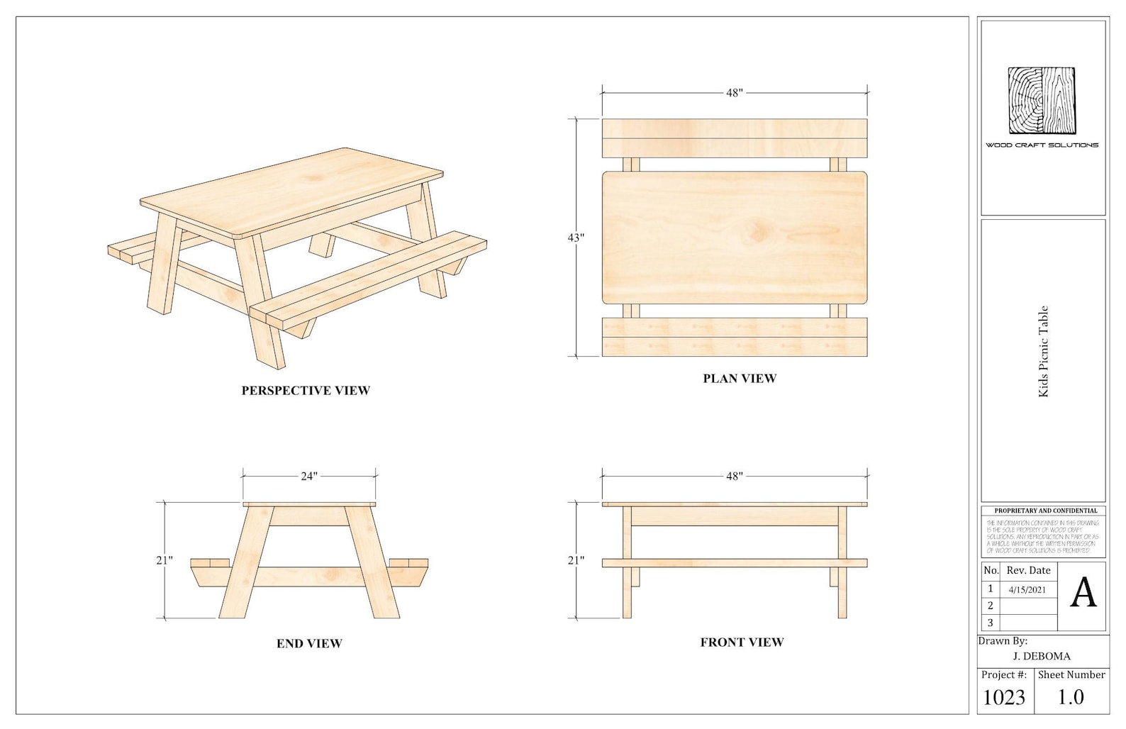 Kids Picnic Table Plans Etsy