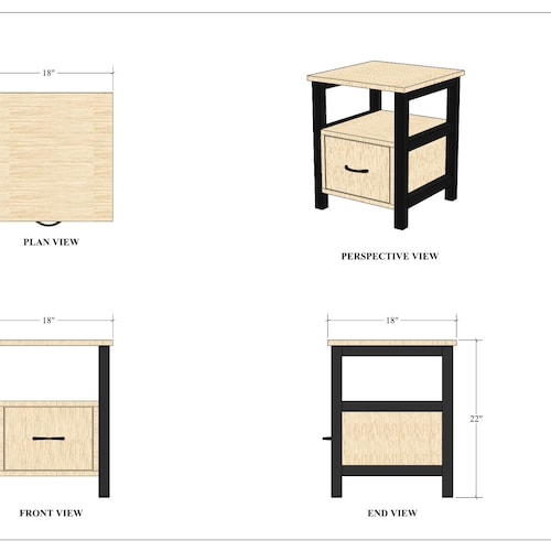 Simple Farmhouse End Table Plans / Instruction Manual / DIY Etsy