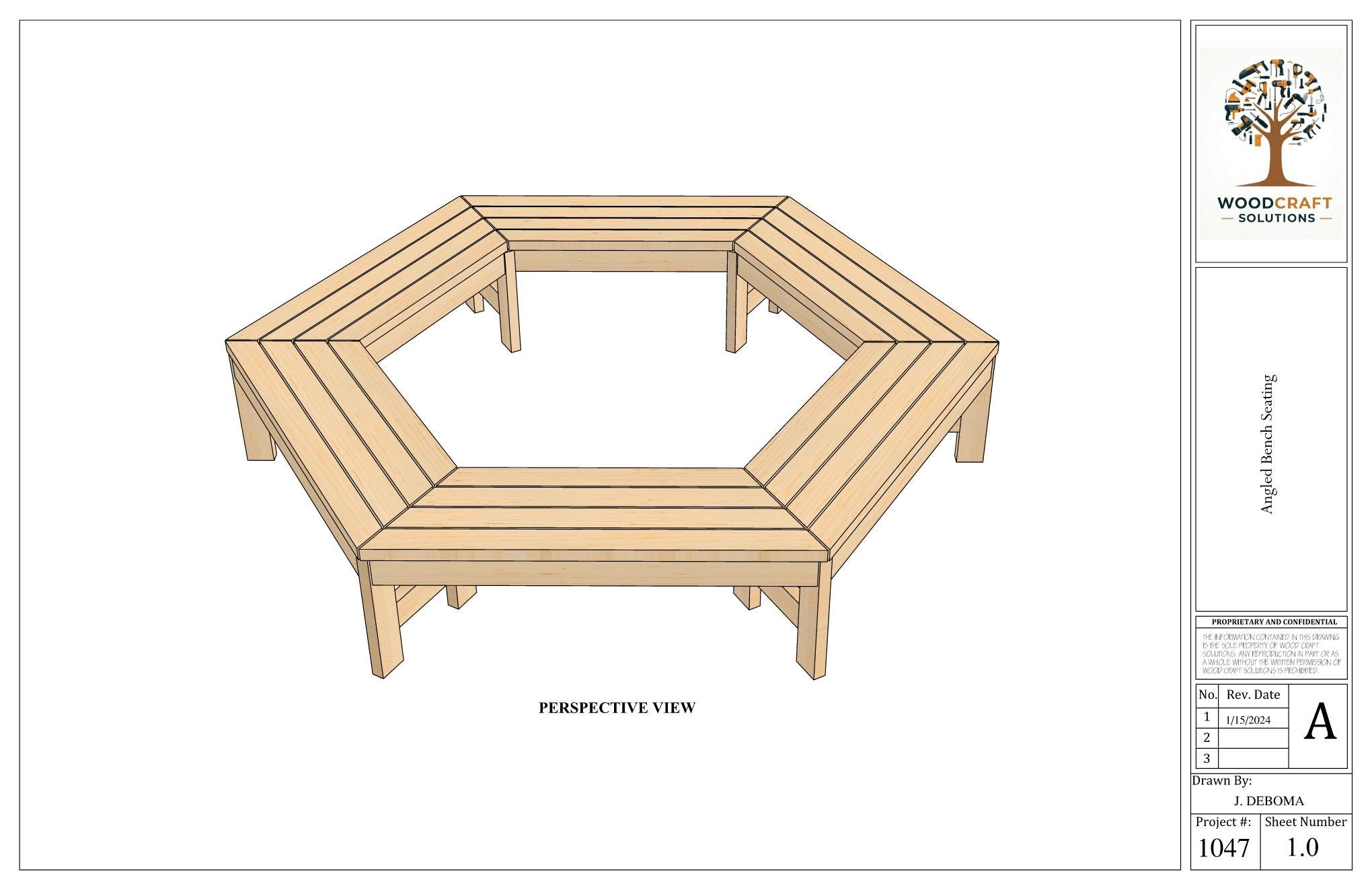 Hexagon Angled Bench - Etsy