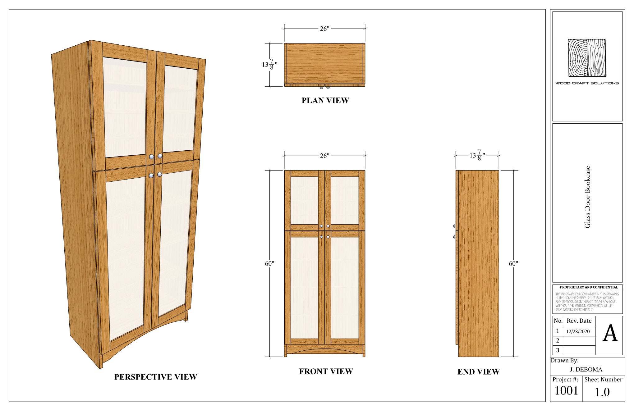 Glass Door Bookcase Plans Etsy Canada