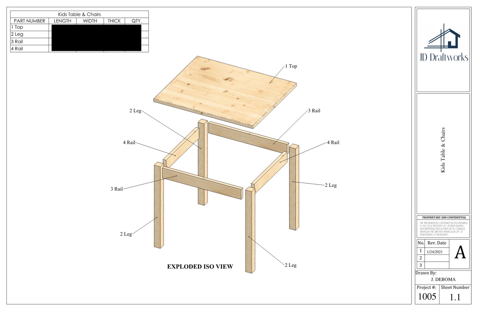 Kids Table & Chair Plans Etsy