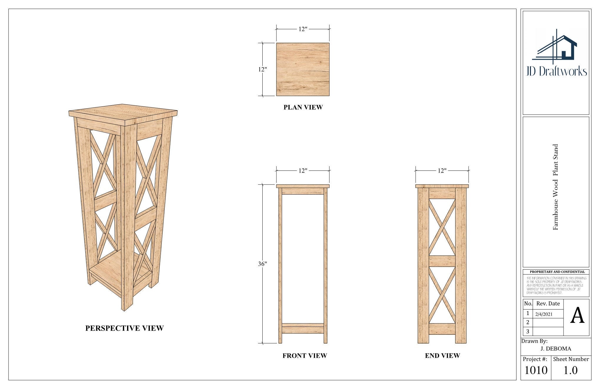 Farmhouse Plant Stand Plans - Etsy