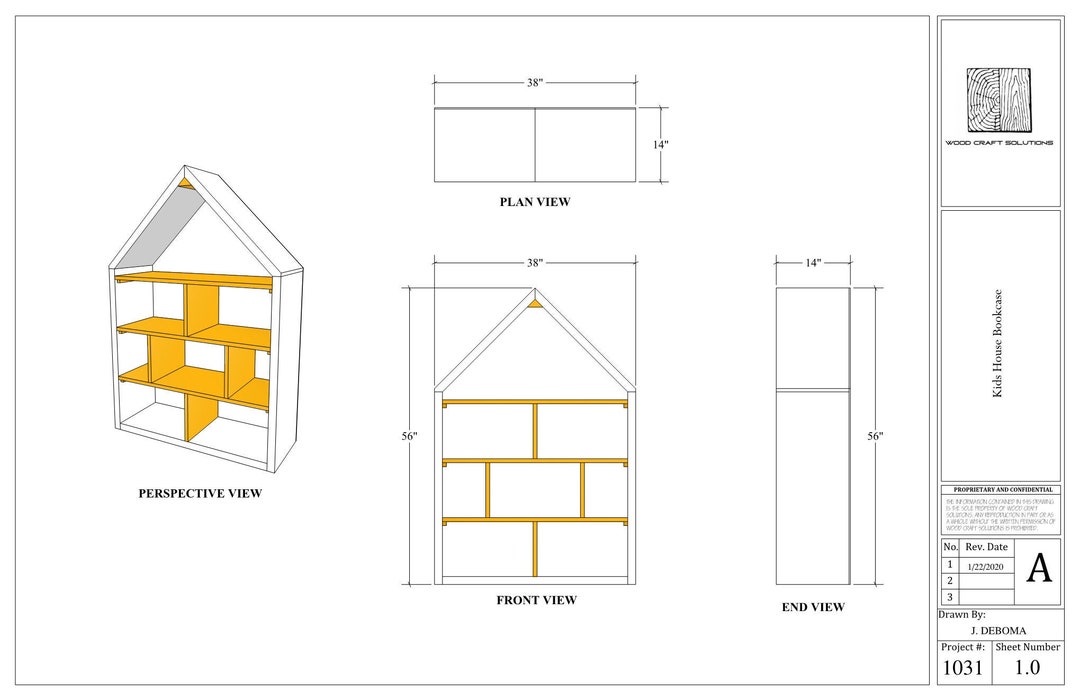 Kids House Bookcase Plans Etsy