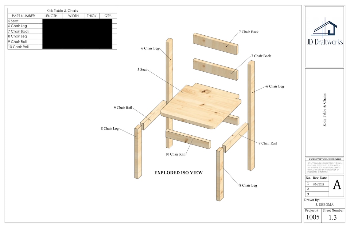 Kids Table & Chair Plans Etsy