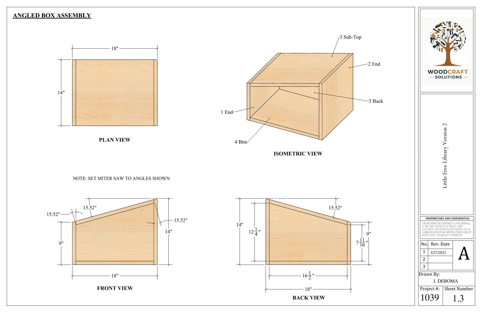 Little Free Library Version 2 Plans - Etsy
