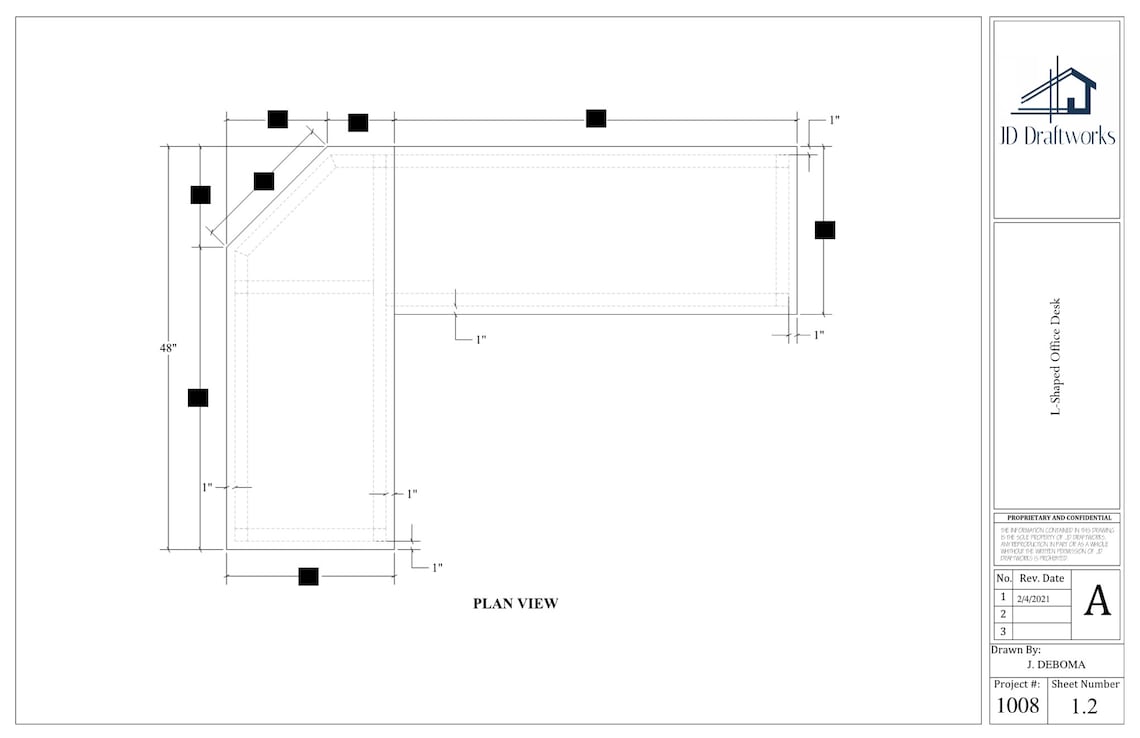 LShaped Office Desk Plans Etsy
