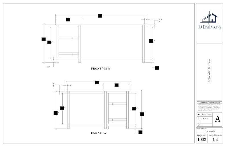 Lshaped Office Desk Plans Etsy