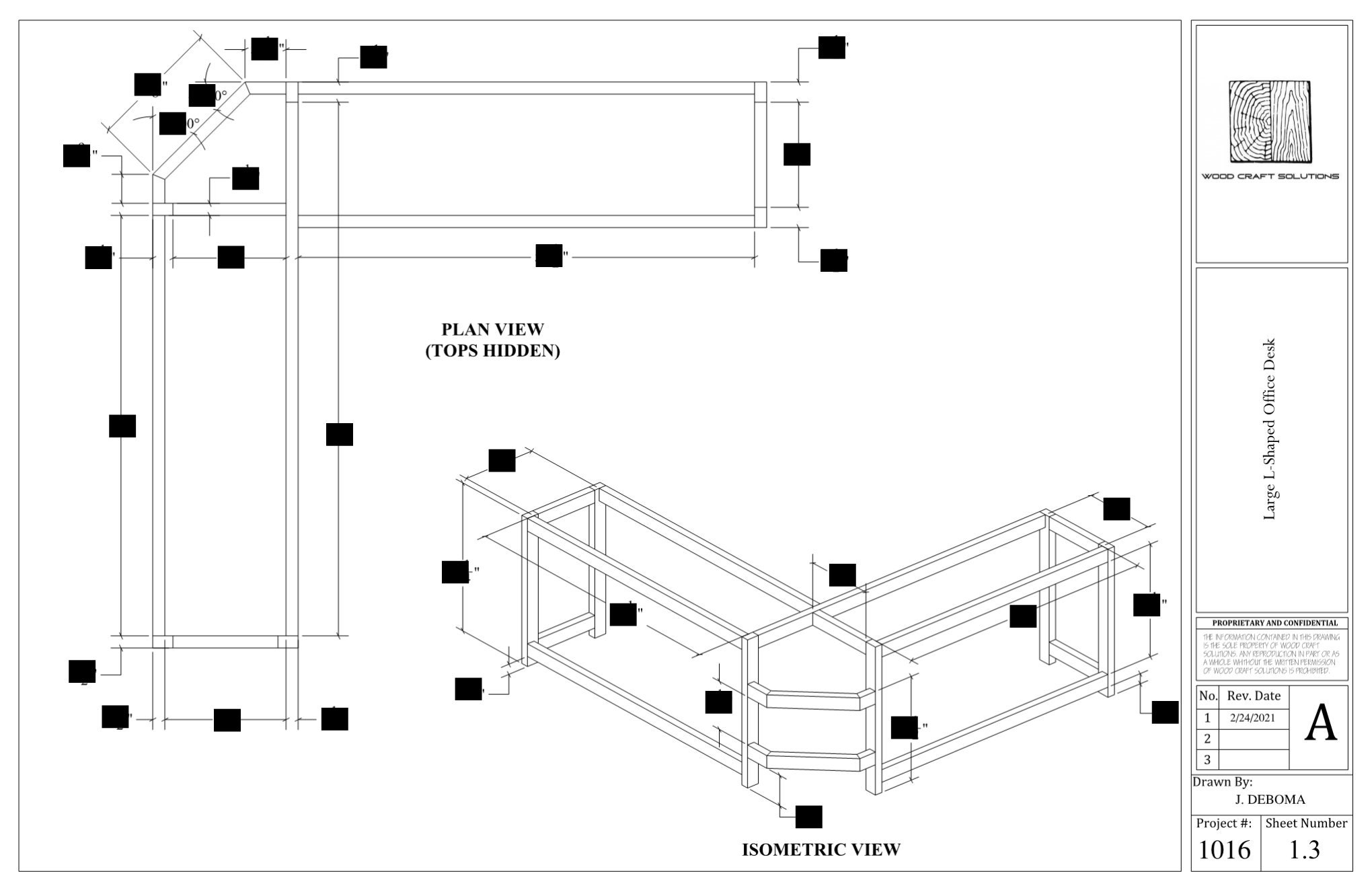 Large Lshaped Office Desk Plans Etsy
