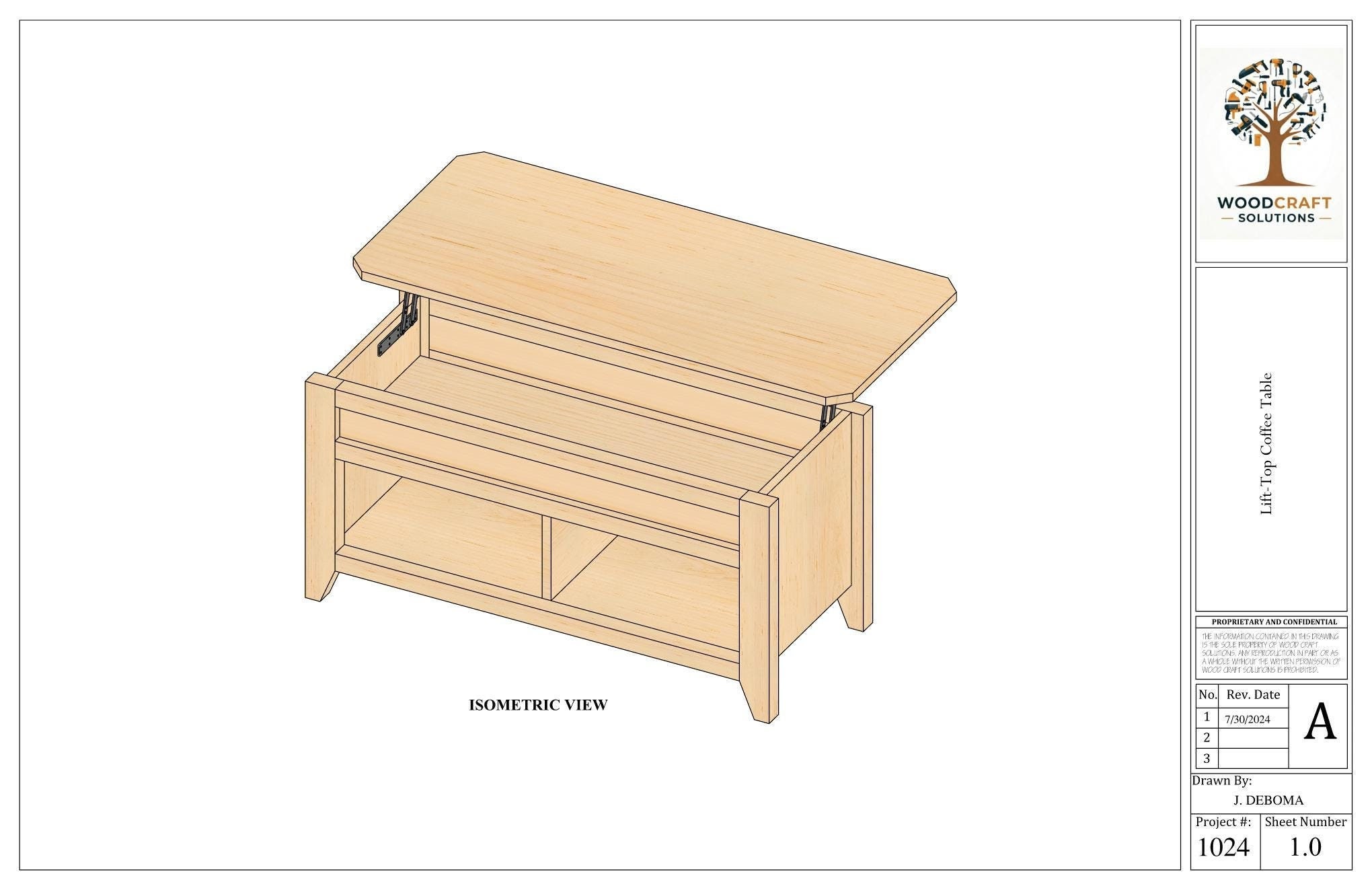 Table basse avec plateau relevable