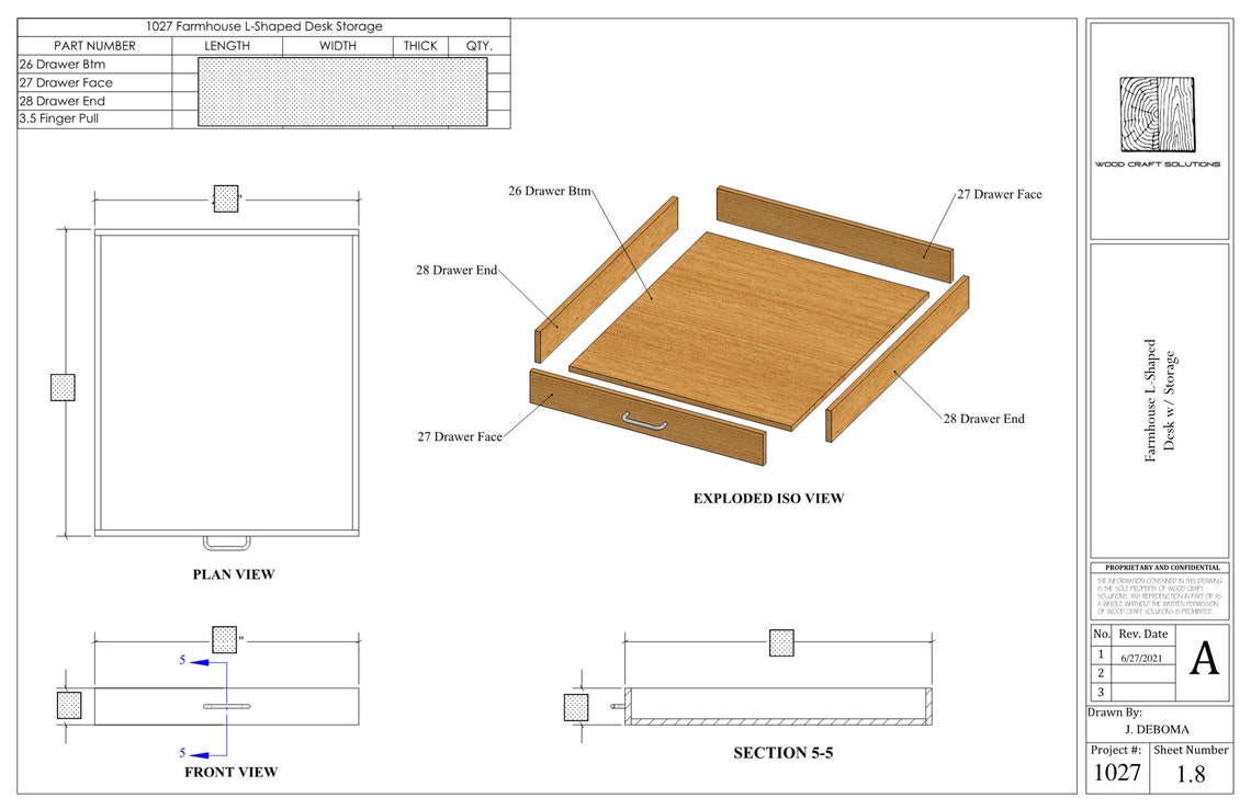 Farmhouse Lshaped Desk Storage Plans Etsy