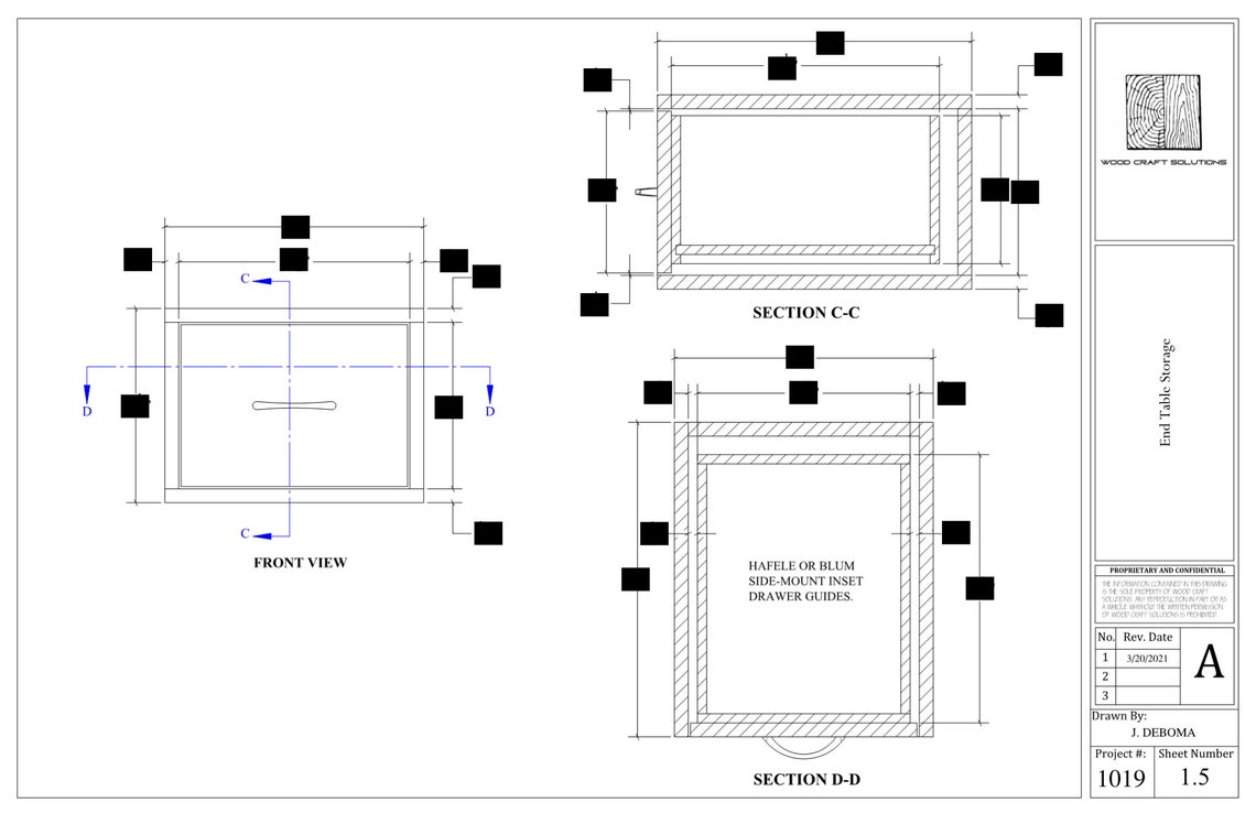 End Table Storage Plans Etsy