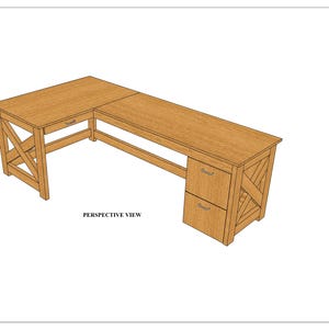 Farmhouse L-Shaped Desk Storage Plans