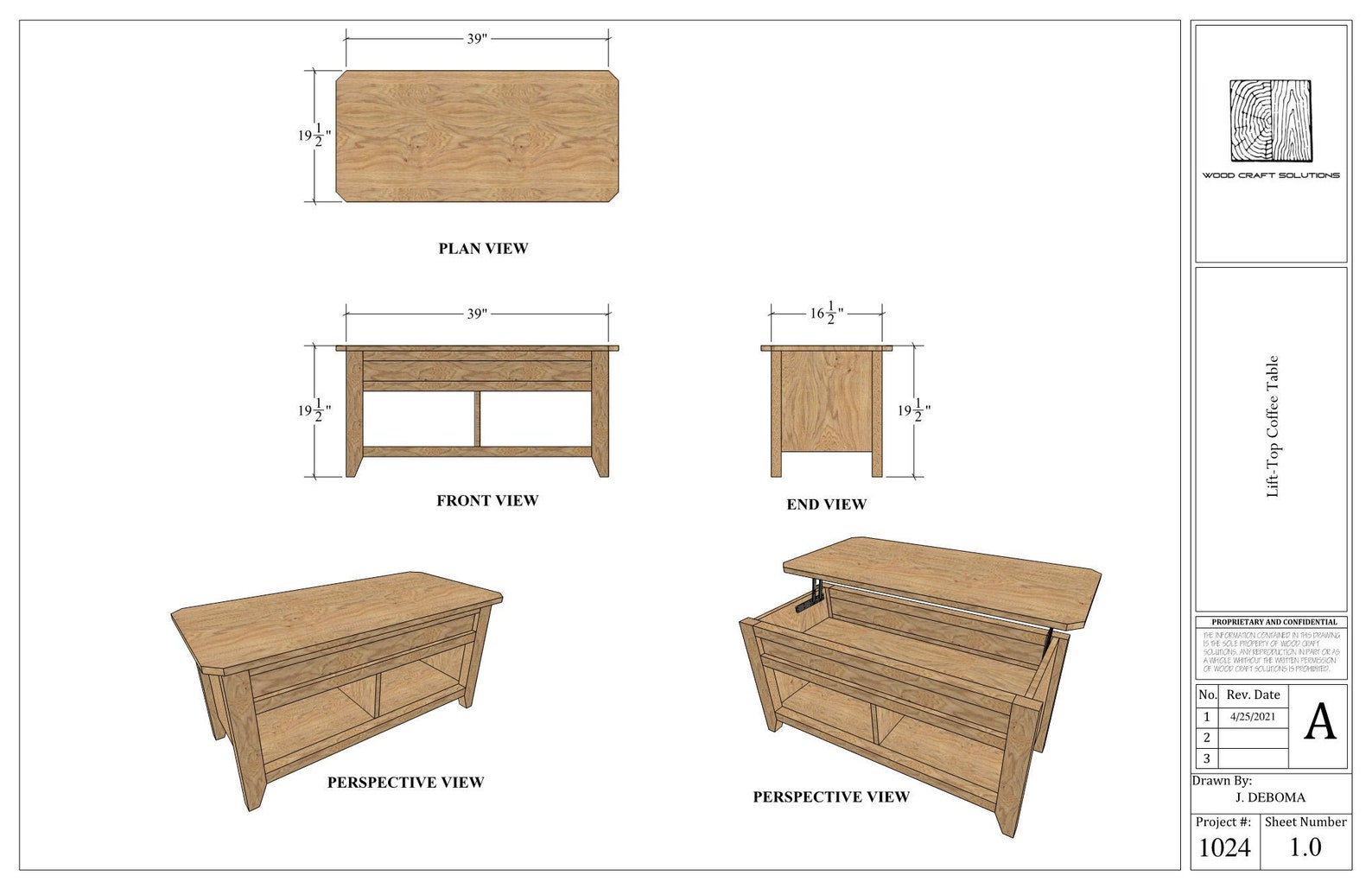 Lift Top Coffee Table Plans Etsy