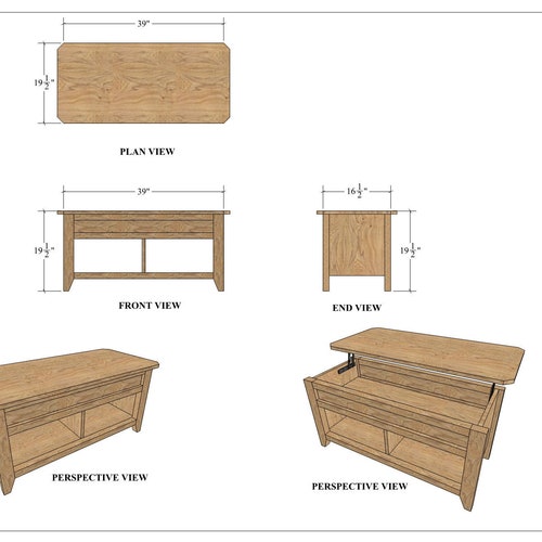 Lift Top Coffee Table Plans Etsy