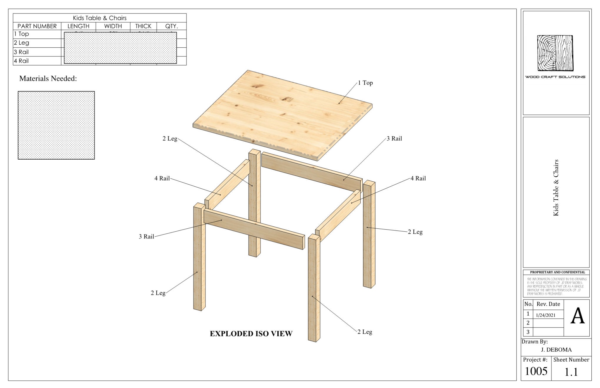 Children's Table and Two Chairs – PLAN
