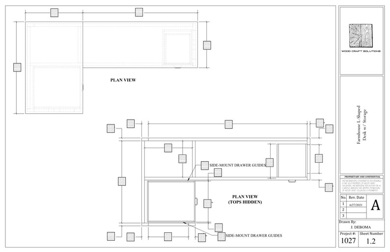 Farmhouse Lshaped Desk Storage Plans Etsy