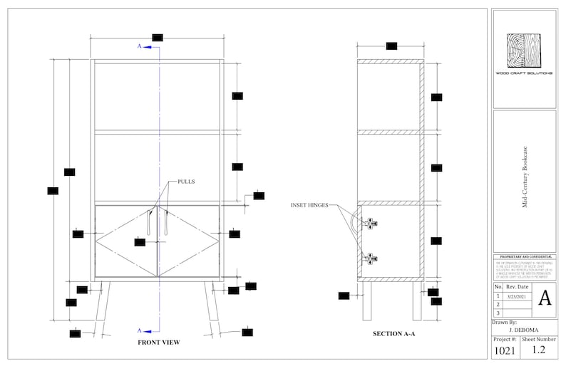 Midcentury Bookcase Plans Etsy