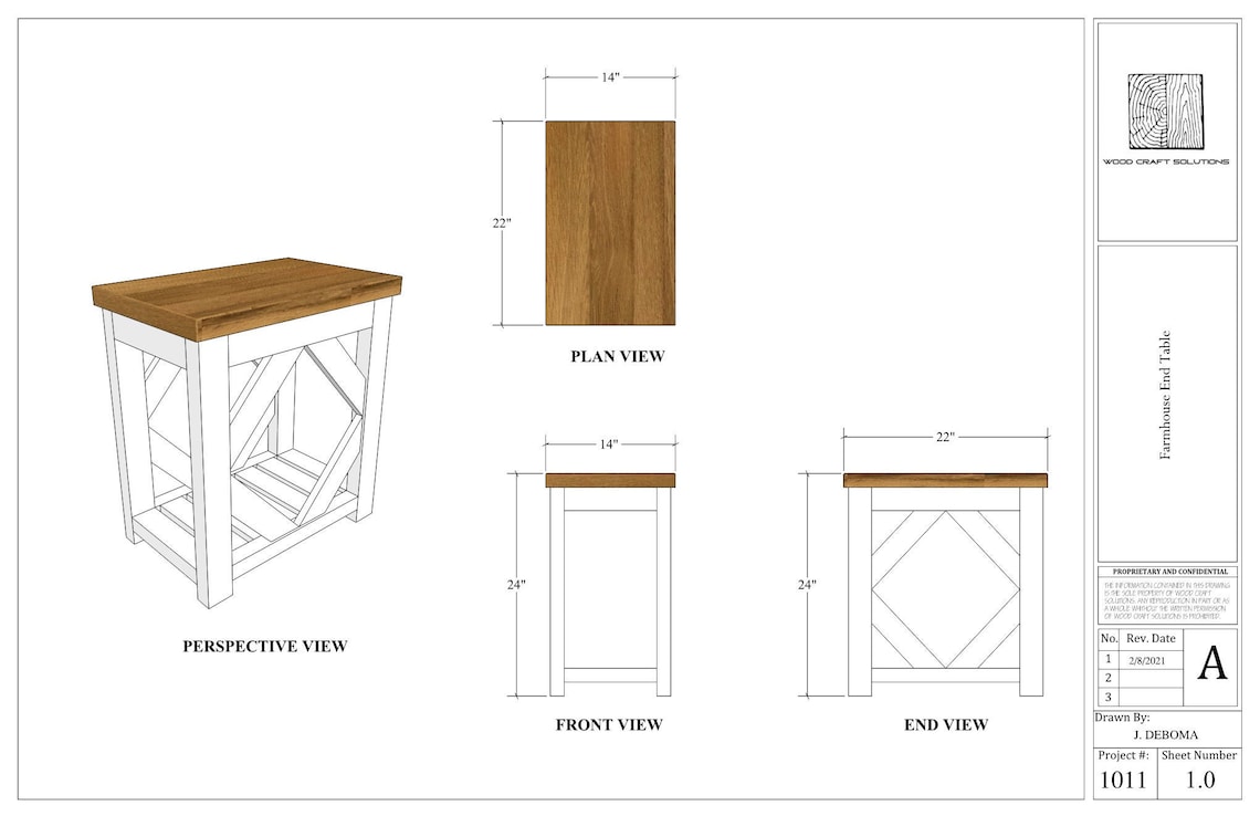 Farmhouse End Table Plans Etsy