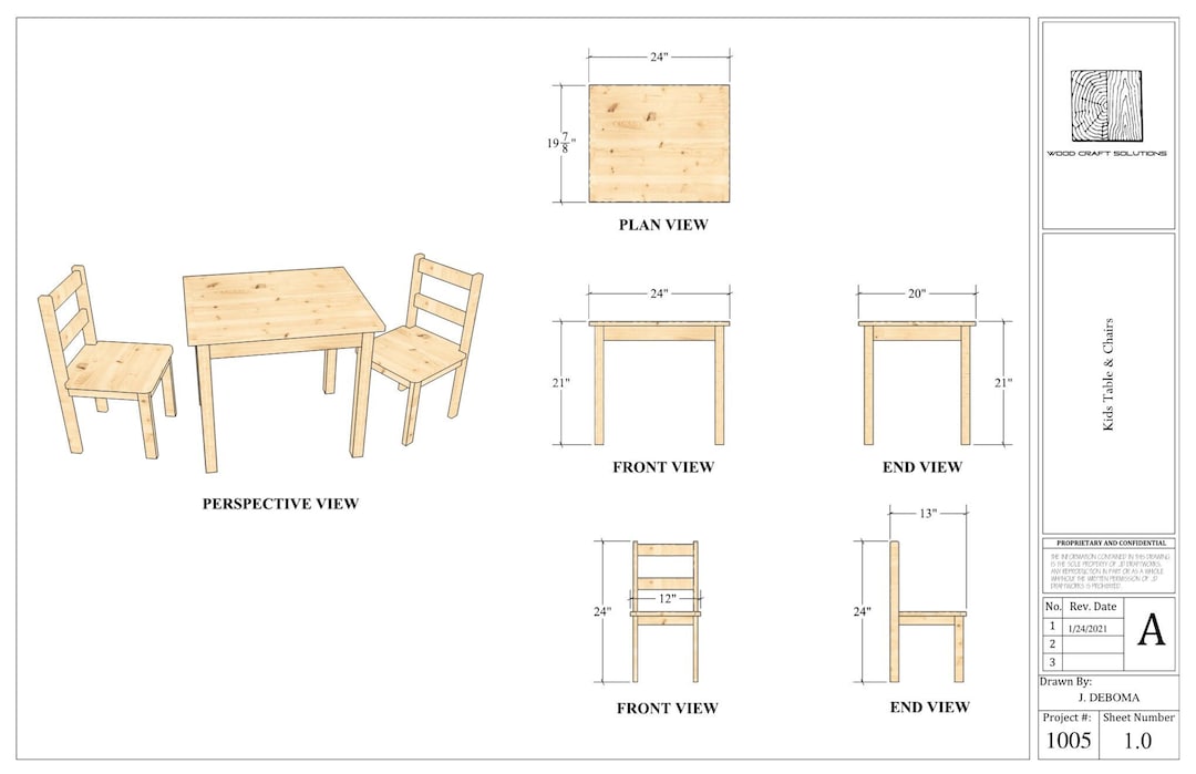 Kids Table & Chair Plans Etsy Canada