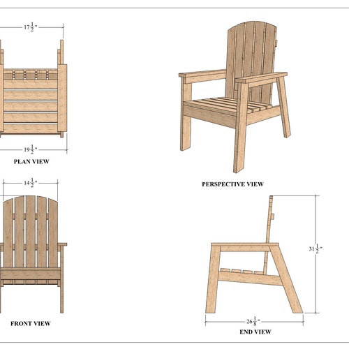 Grandpa Adirondack Chair Plans DWG Files for CNC Machines Etsy