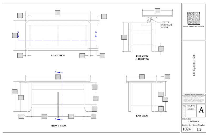 Lift Top Coffee Table Plans Etsy