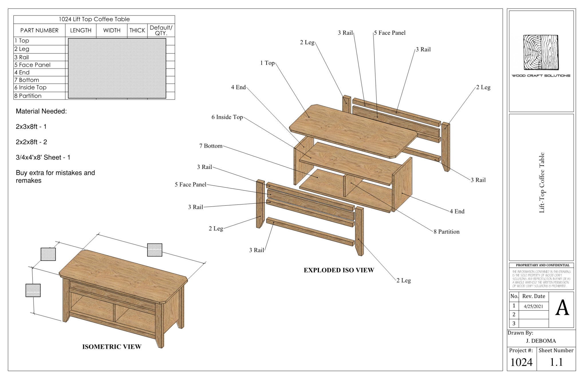 Lift Top Coffee Table Plans Etsy