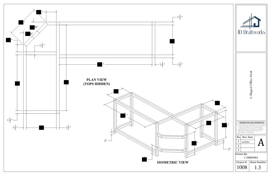 LShaped Office Desk Plans Etsy