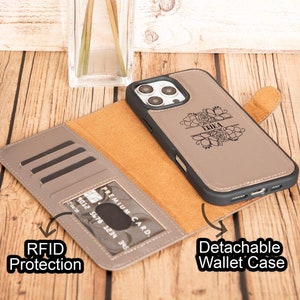 Portefeuille personnalisé avec protection RFID pour iPhone 16 Pro Max/16 Pro, coque compatible MagSafe pour iPhone 16 Pro, étui en cuir pour iPhone 16 Pro