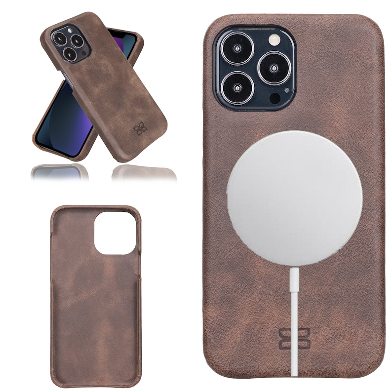 dark brown color apple iphone 13 series leather back cover fully leather case